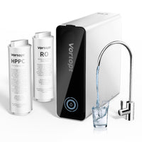 R1 Reverse Osmosis System - Alkaline PH Mineralization RO Water Filtration System, 7-Stage Tankless Under Sink Water Filter, Reduce PFAS TDS, Add Essential Minerals, 600GPD, 2:1 Pure to Drain, Vortopt - Vortopt