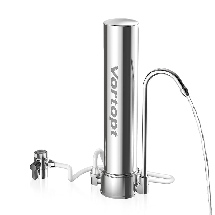 Vortopt F10 Under Sink Water Filter System,Water Filter for Sink Faucet & Counter Top, Dispenser with Mineral,8000 Gal,Fast Flow for Kitchen/Bathroom