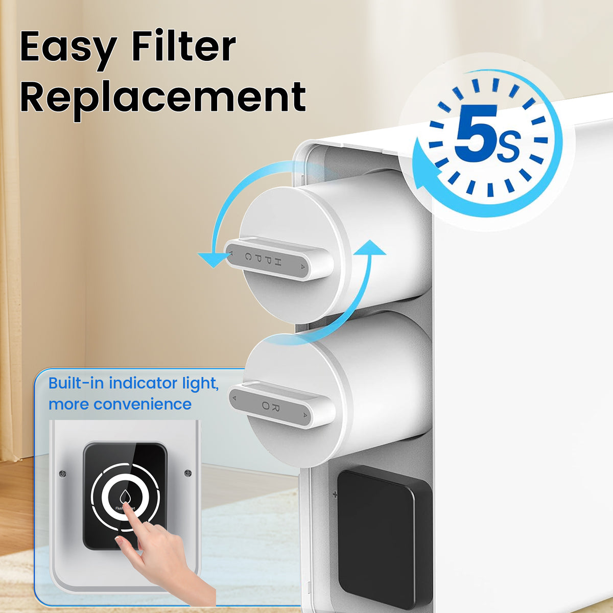 R1 Reverse Osmosis System - Alkaline PH Mineralization RO Water Filtration System, 7-Stage Tankless Under Sink Water Filter, Reduce PFAS TDS, Add Essential Minerals, 600GPD, 2:1 Pure to Drain, Vortopt - Vortopt