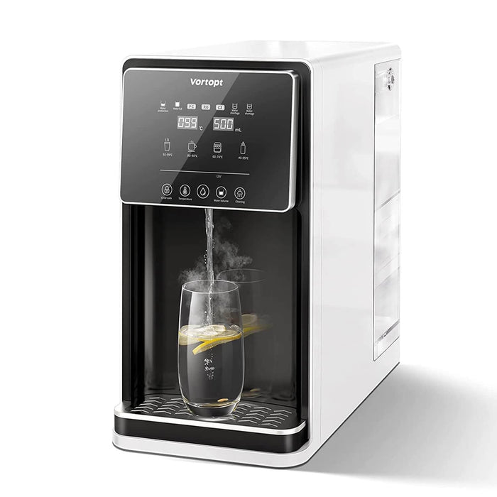 Vortopt Countertop Reverse Osmosis System - 5 Stage Counter Top RO Water Filter, 0.0001um Purification for Drinking, Reduces TDS, Fast Heating Water Dispenser, BPA Free (UR02-US) - Vortopt