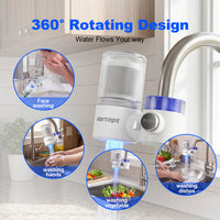 T6-LG 360° Rotating Faucet Water Filter with Blue Light Technology – 400-Gallon Capacity, Reduces 99% Chlorine & Odor, Universal Fit, 3-Month Lif