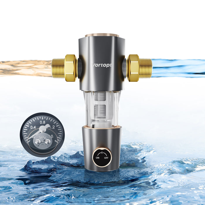 Q50 Sediment Filter for Well Water ,Automatic Backwash System, Spin Down Sediment Filter, Vortopt - Vortopt