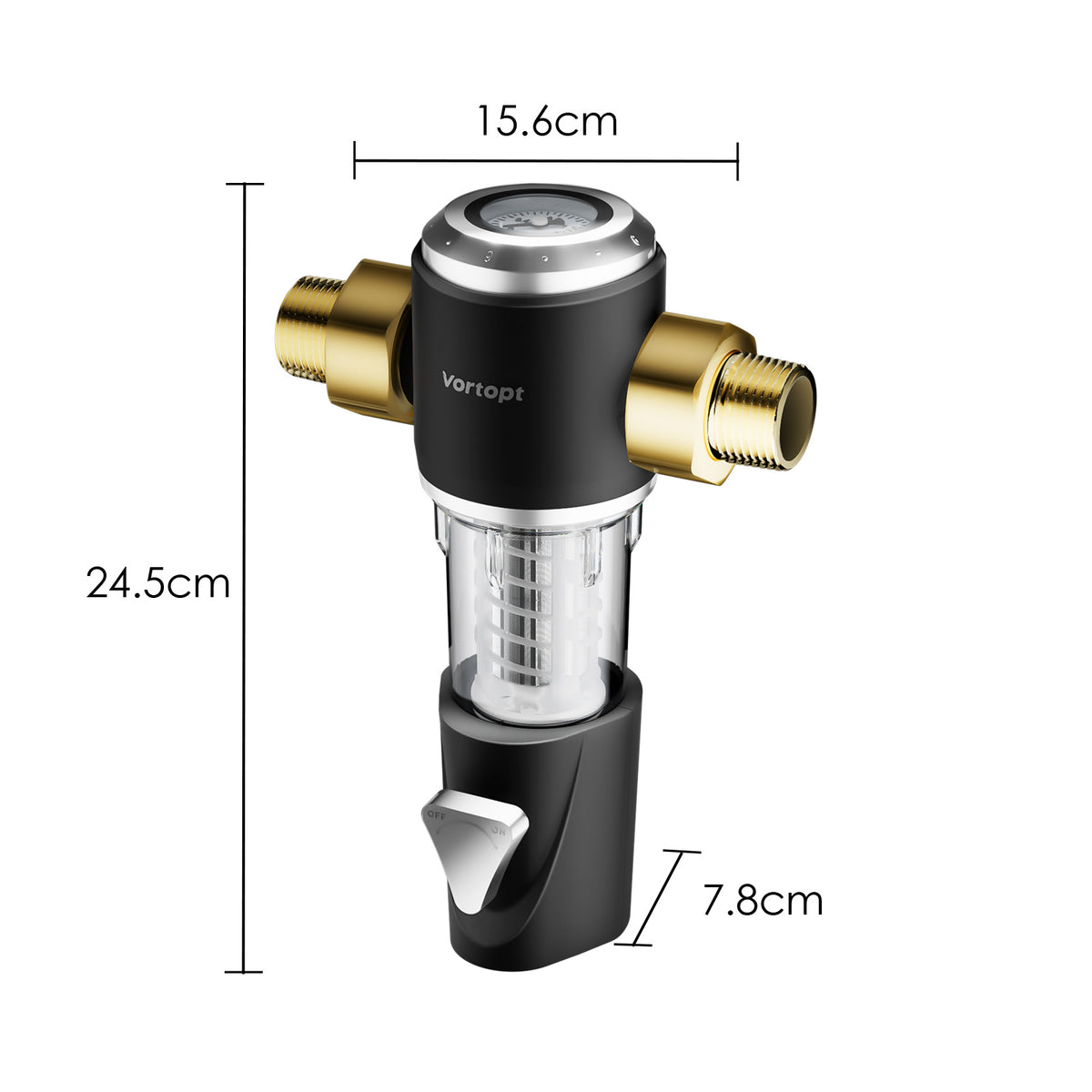 Q800 Sediment Filter for Well Water - Automatic Backwash System, Spin Down Sediment Filter, Vortopt - Vortopt