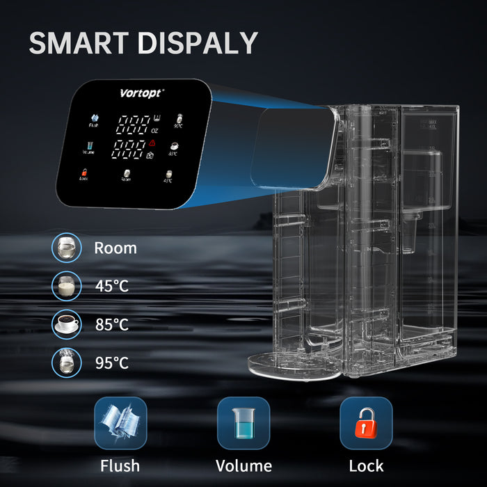 Vortopt Countertop Instant Heat Water Filter Dispenser, NSF Certified Water Filtration Pitcher UR05 - Vortopt