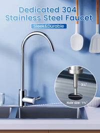 Under Sink Water Filter System - 19K Gallons Reduces Lead, Chlorine, 304 Stainless Steel Faucet, Q8-C1 (2 Filters) - Vortopt