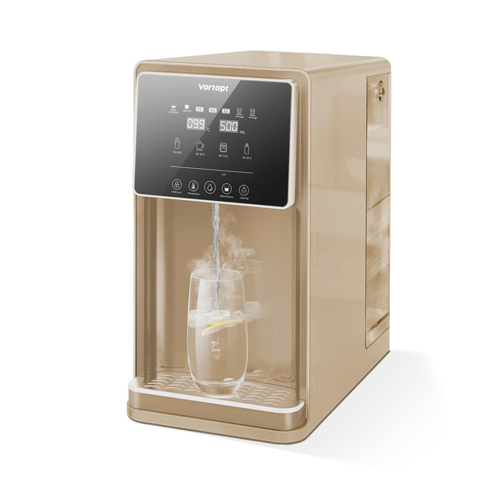 UR03 Countertop Reverse Osmosis System - 5 Stage Counter Top RO Water Filter Golden, Vortopt