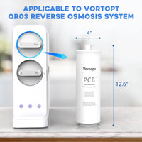 QR03 Reverse Osmosis System PCB Replacement Filter Cartridge, 6 to 12 Month Lifetime, 600GPD，Vortopt - Vortopt