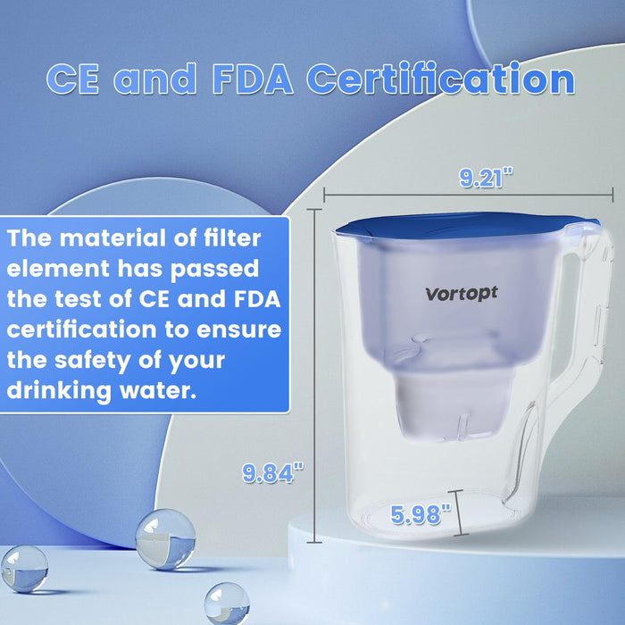 L3 Water Filter Pitcher，Blue, Vortopt - Vortopt