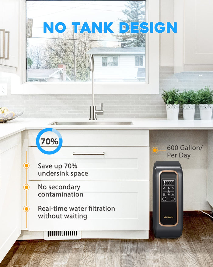 DR1-600GPD Tankless Reverse Osmosis System, Vortopt - Vortopt
