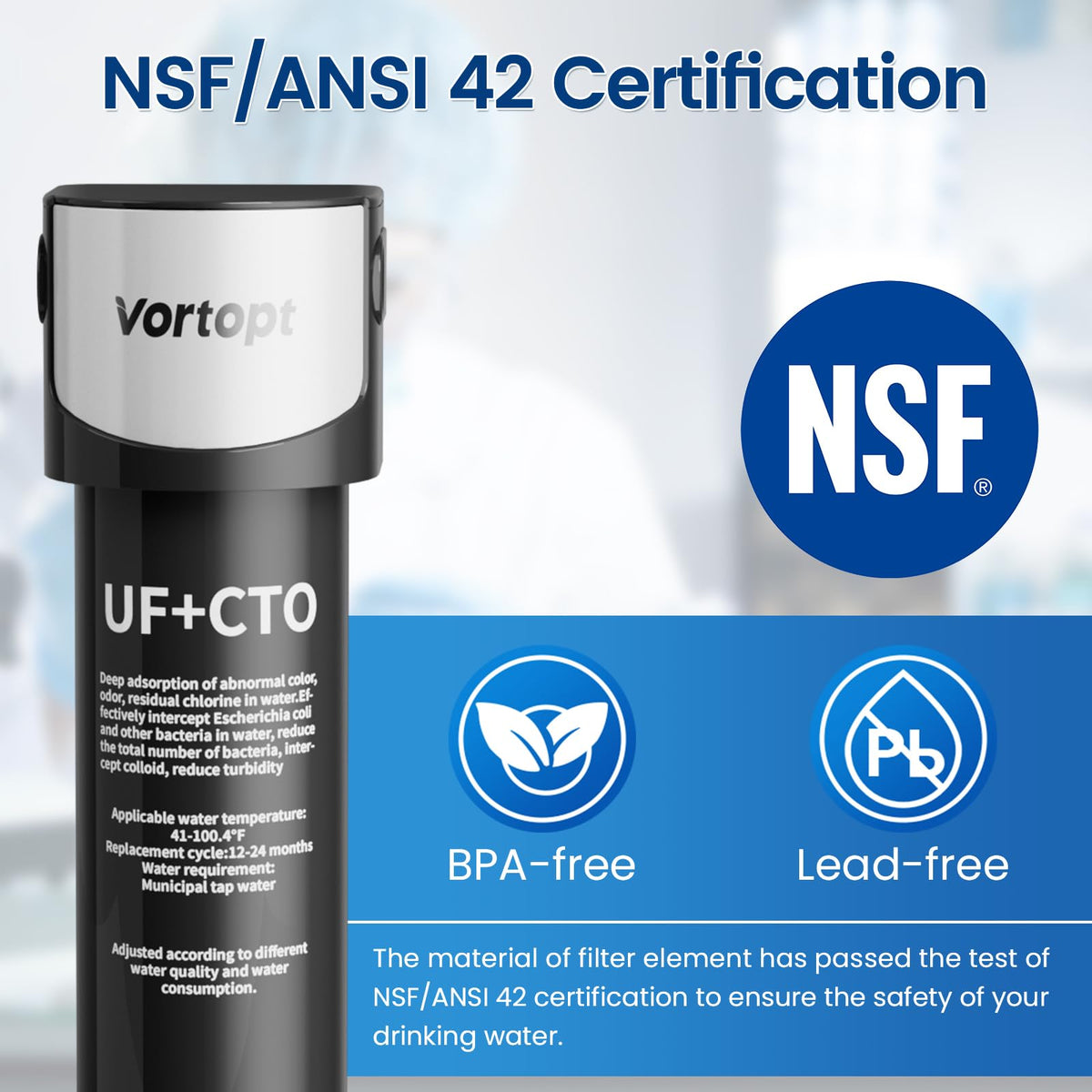 Q6-UF Under Sink Water Filter -  Water Filter Under Sink with Faucet, Vortopt - Vortopt