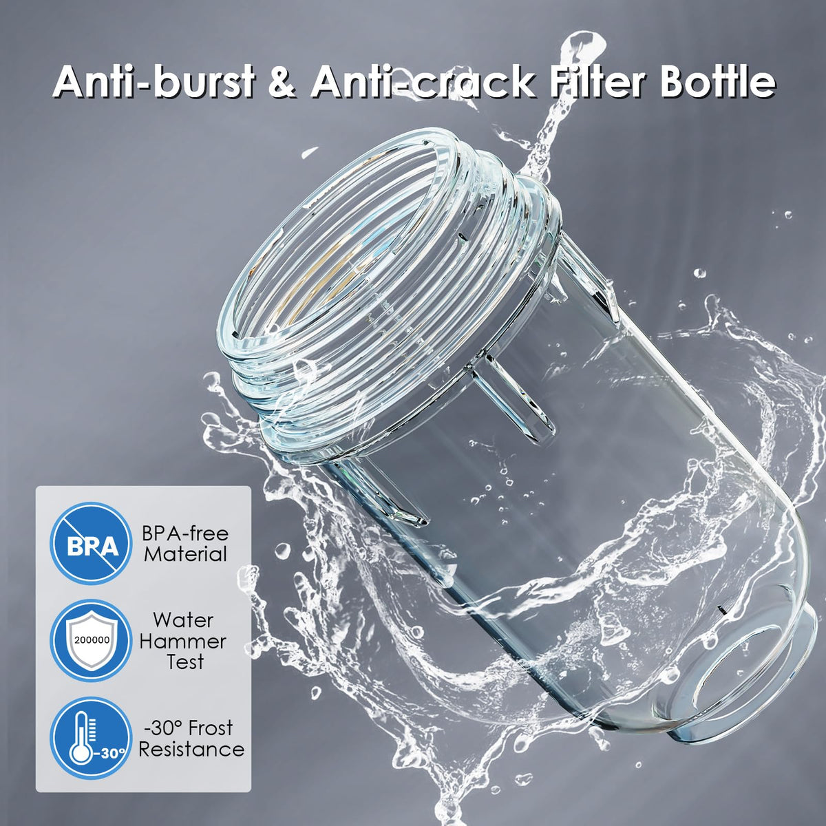 Q60 Sediment Filter for Well Water, Whole House Water Filter for Well Water, 40μm Reusable & Flushable Prefilter, Vortopt - Vortopt