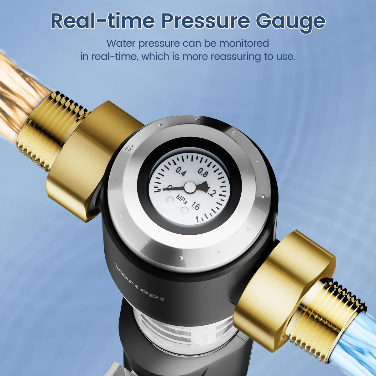 Q800 Sediment Filter for Well Water - Automatic Backwash System, Spin Down Sediment Filter, Vortopt - Vortopt