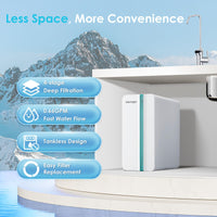 DR5 1000 GPD Reverse Osmosis Alkaline/Remineralization Water Filtration System, Tankless Under Sink RO Water Filter with Smart Display Faucet, 3:1 Pure to Drain, Reduces TDS, High Flow,Vortopt - Vortopt